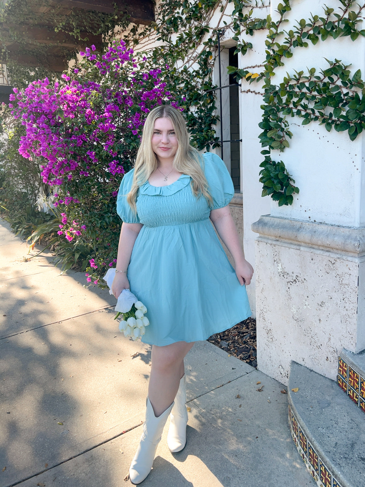 blue wendy dress Wendy Dress-Blue Floral L / Blue