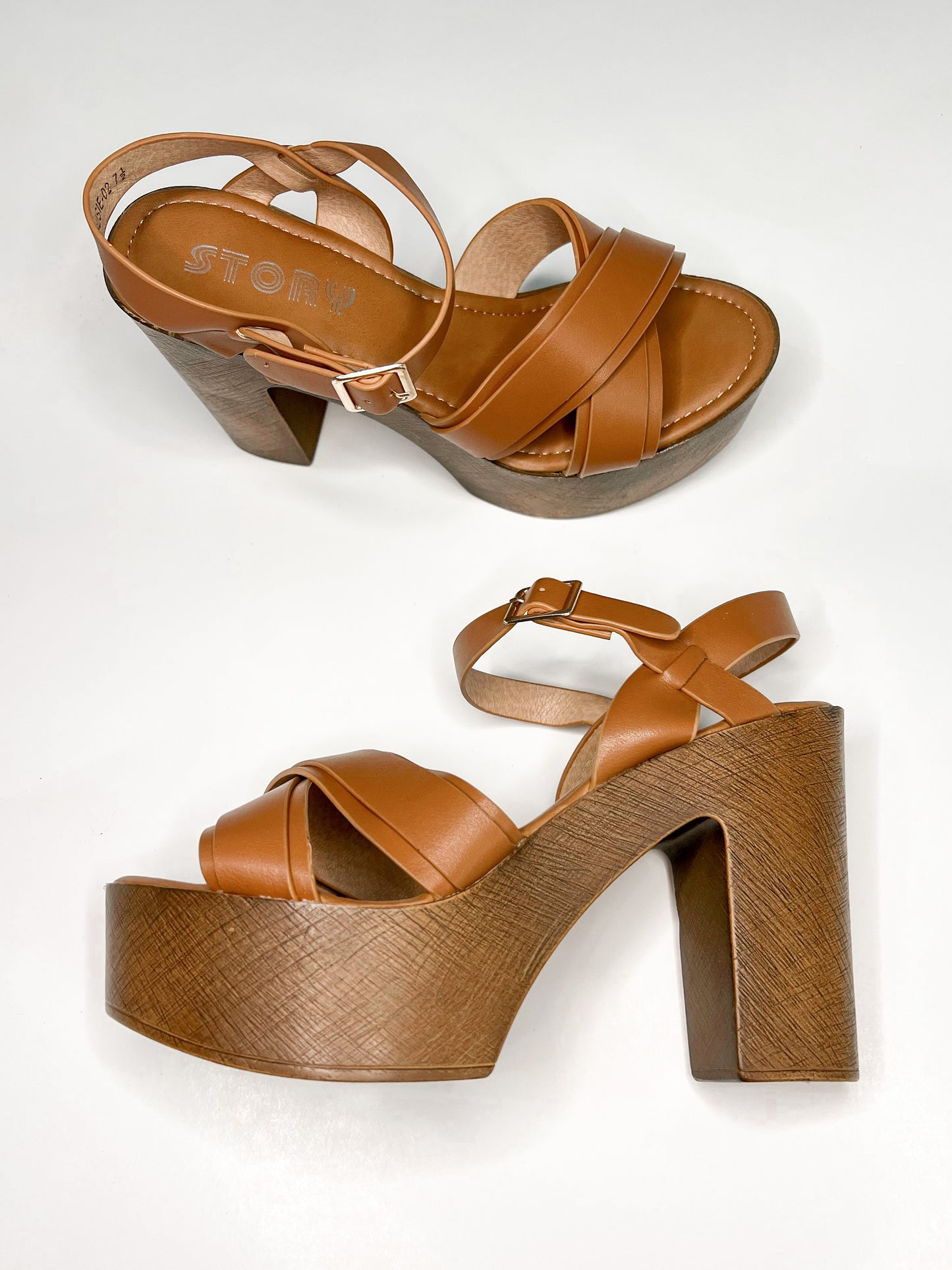 AVERY PLATFORM HEELS (TAN)