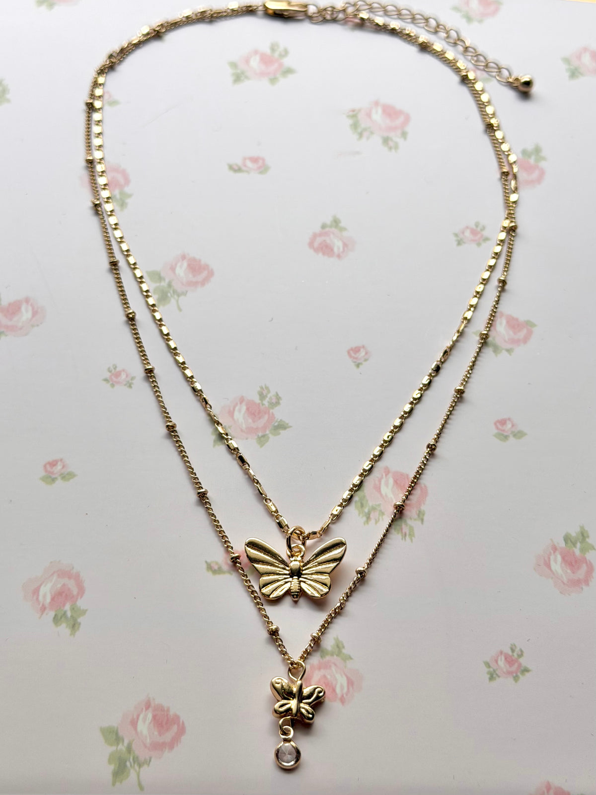 BUTTERFLY LAYERED NECKLACE